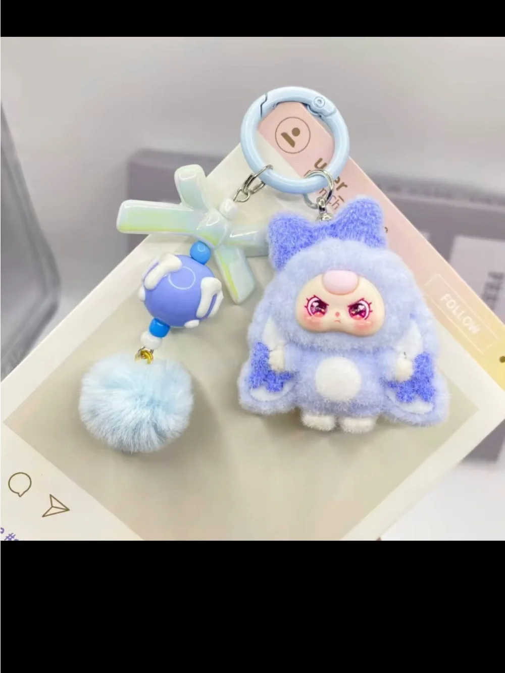 Cute Plush Animal Keychain for Kids - Pink or Green